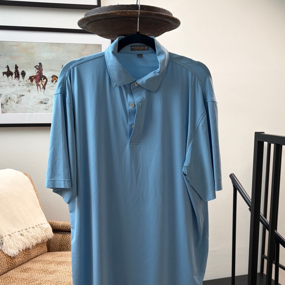Peter Millar Light Blue Polo Shirt